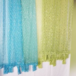 Sheer curtains with silver dots